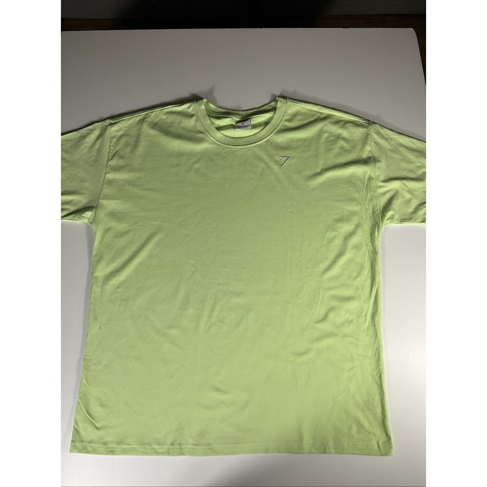 Gymshark Men's Xl T-Shirt Neon Yellow Logo Short Sleeve Cotton Crew Neck